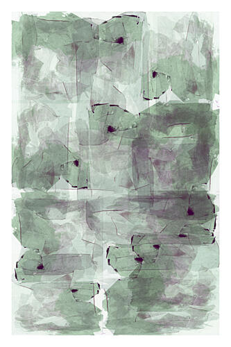 Layered Green Abstract Art Print by Cartissi