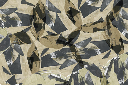 Layered Geometric Leaves Art Print by Cartissi