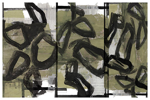 Dynamic Brushstroke Abstract Art Print by Cartissi