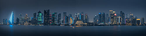 Vibrant City Night Skyline Art Print