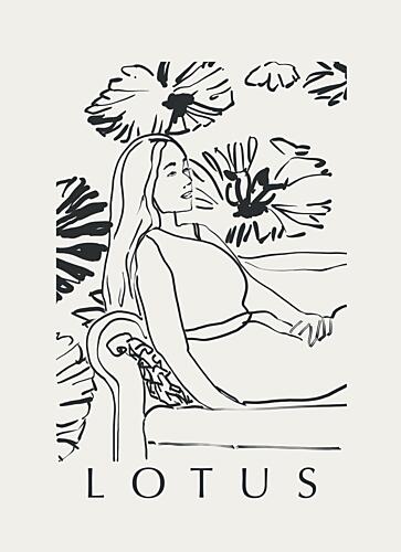 Lotus Lounge Woman Art Print