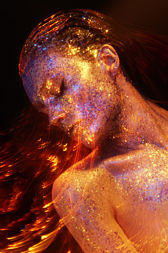 Sparkling Cosmic Woman Art Print by Tatya Lushchyk