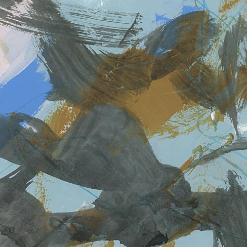Abstract Blue Gold Flow Gold Print