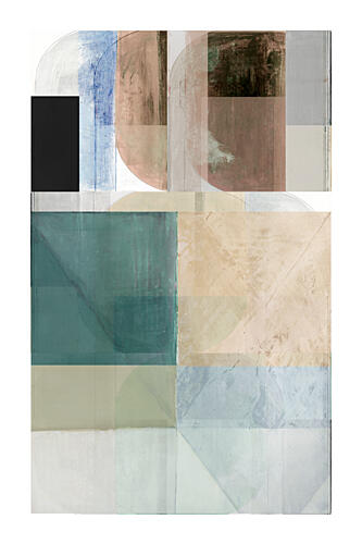 Muted Geometric Layers Art Print by Cartissi