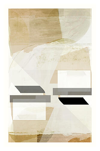 Neutral Geometric Abstract Art Print by Cartissi