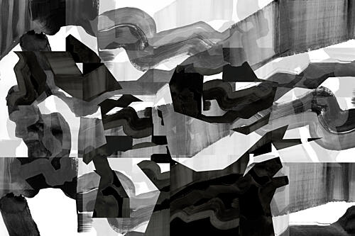 Dynamic Grayscale Abstraction Art Print by Cartissi