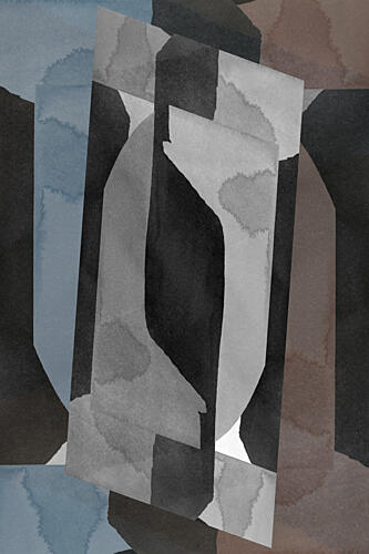 Layered Geometric Watercolor Art Print by Cartissi