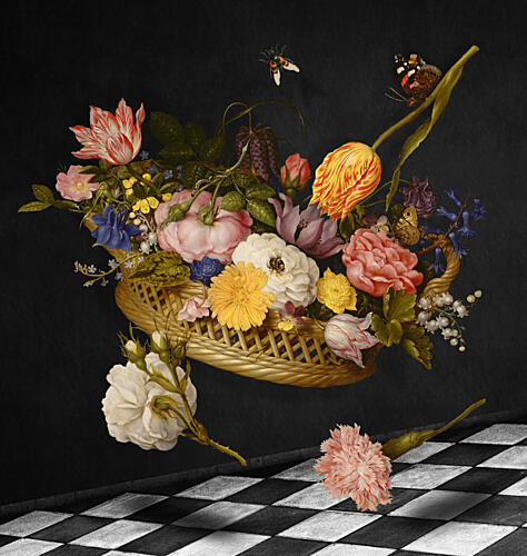 Dramatic Floral Spill Art Print