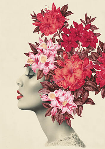 Elegant Woman Blooms Art Print