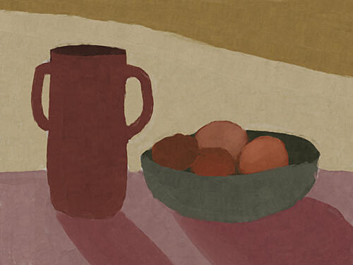 Jug with Peaches Art Print