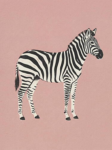 Zebra Pink Profile Art Print