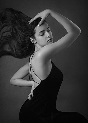 Flowing Hair Elegant Pose Art Print by Teodora Codreanu