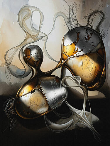 Alchemical Vessels Gold Print