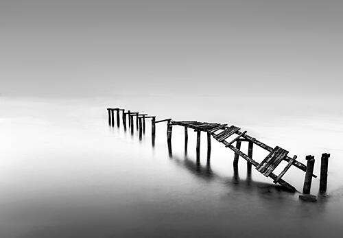 Serene Broken Pier Art Print
