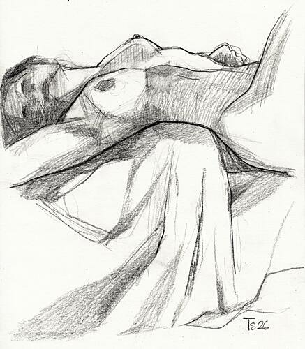 Serene Reclining Nude Art Print