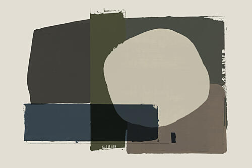 Abstract Overlapping Forms Art Print by Cartissi