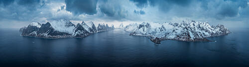 Snowy Arctic Fjord Panorama Art Print