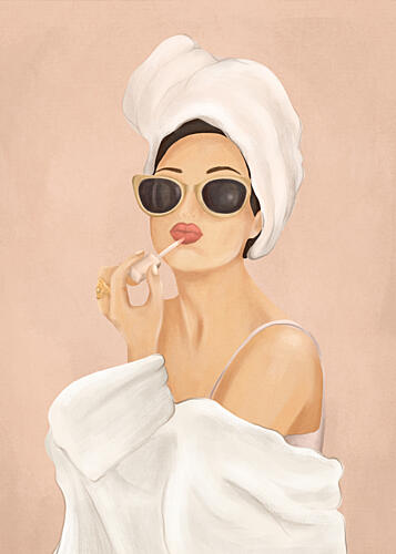 Chic Beauty Routine Art Print by Flow Line