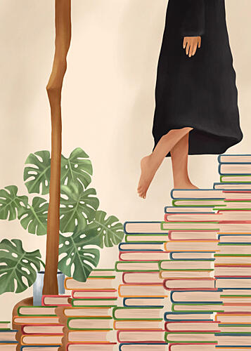 Barefoot Book Climb Art Print by Flow Line