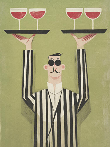 Elegant Waiter Service Art Print