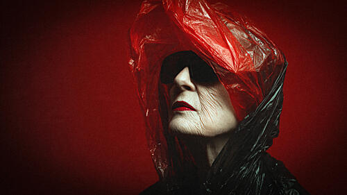 Red Plastic Portrait Art Print