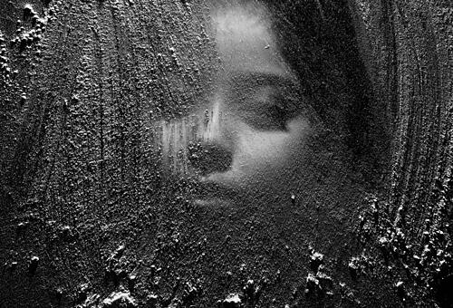 Textured Serene Profile Art Print by Abderrahim Zigh