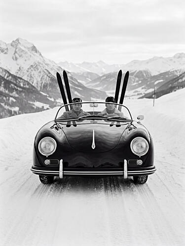 Vintage Alpine Ski Trip Art Print