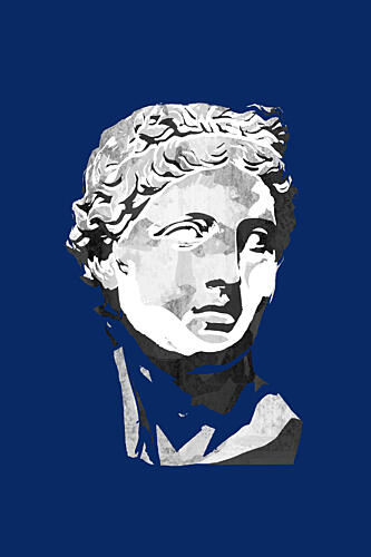 Serene Classical Bust Art Print by Cartissi