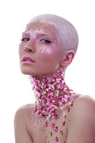 Pink Floral Dream Portrait Art Print by Tatya Lushchyk