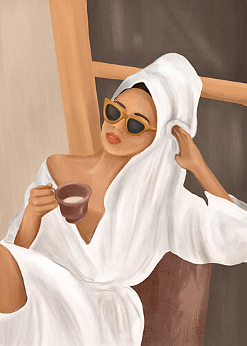 Chic Morning Ritual Art Print by Flow Line