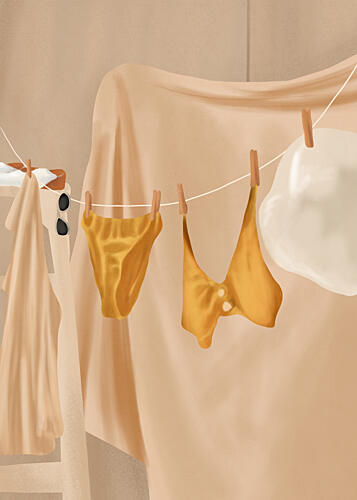 Golden Summer Laundry Gold Print