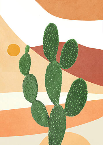 Abstract Cactus II Art Print by Flow Line