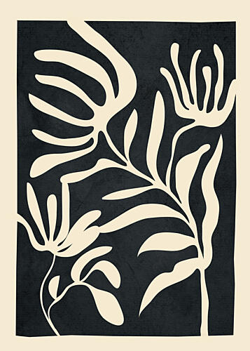 Abstract Botanical Forms Art Print by Flow Line