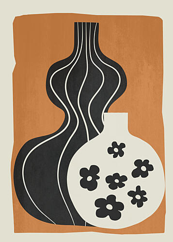 Abstract Floral Vases Art Print by Flow Line