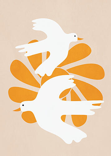 Flying Peace Doves Art Print