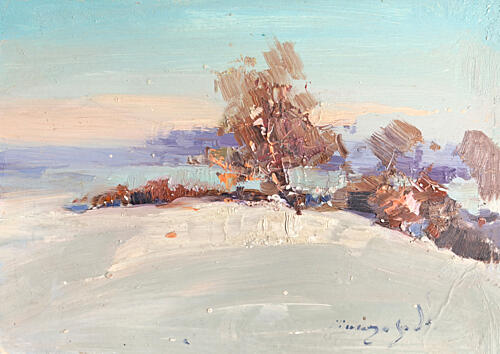Winter Landscape Glow Art Print