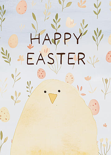 Happy Easter Chick Art Print