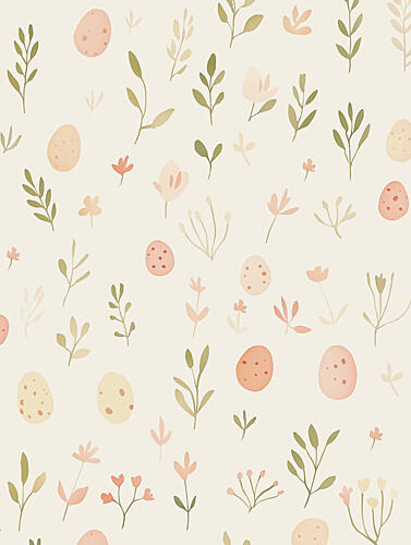 Soft Botanical Easter Eggs Art Print