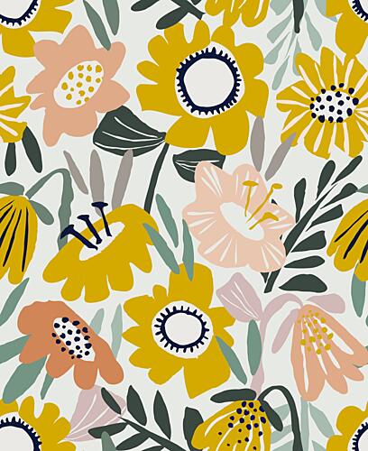 Colorful Abstract Flowers Art Print
