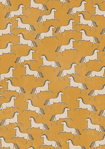Golden Gallop Horses Gold Print