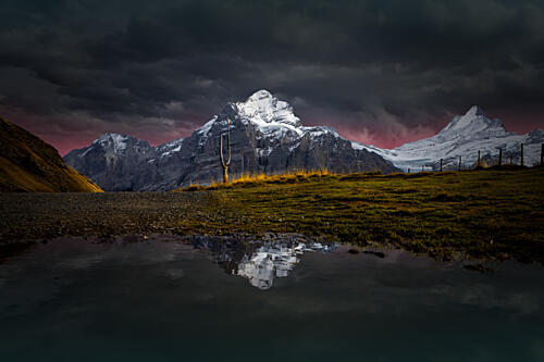 Majestic Mountain Reflection Art Print by Edcool