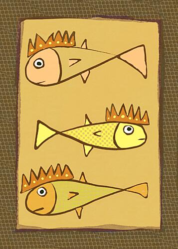 Regal Fish Trio Gold Print