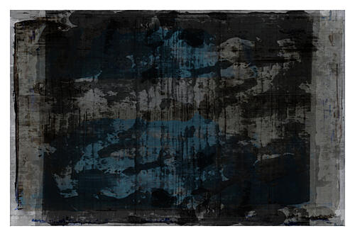 Dark Blue Grunge Abstract Art Print by Cartissi