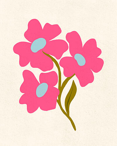 Pink Modern Bouquet Art Print
