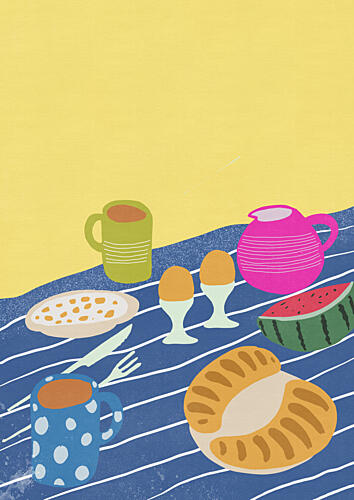 Happy Summer Breakfast Art Print