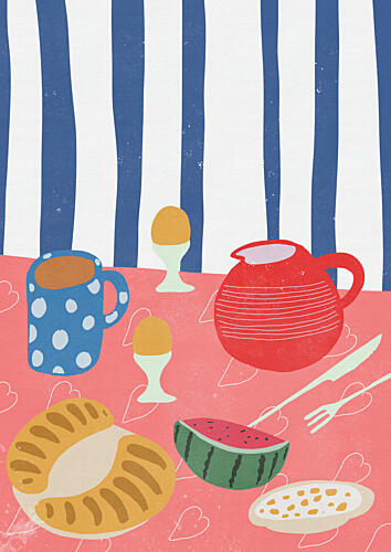 Cozy Breakfast Table Art Print