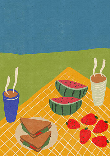 Summer Picnic Spread Art Print