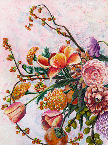 Vibrant Autumn Bouquet Art Print