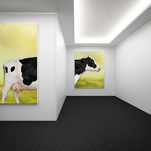 Cows in Modern Gallery Art Print