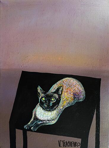 Siamese Cat Stretch Art Print